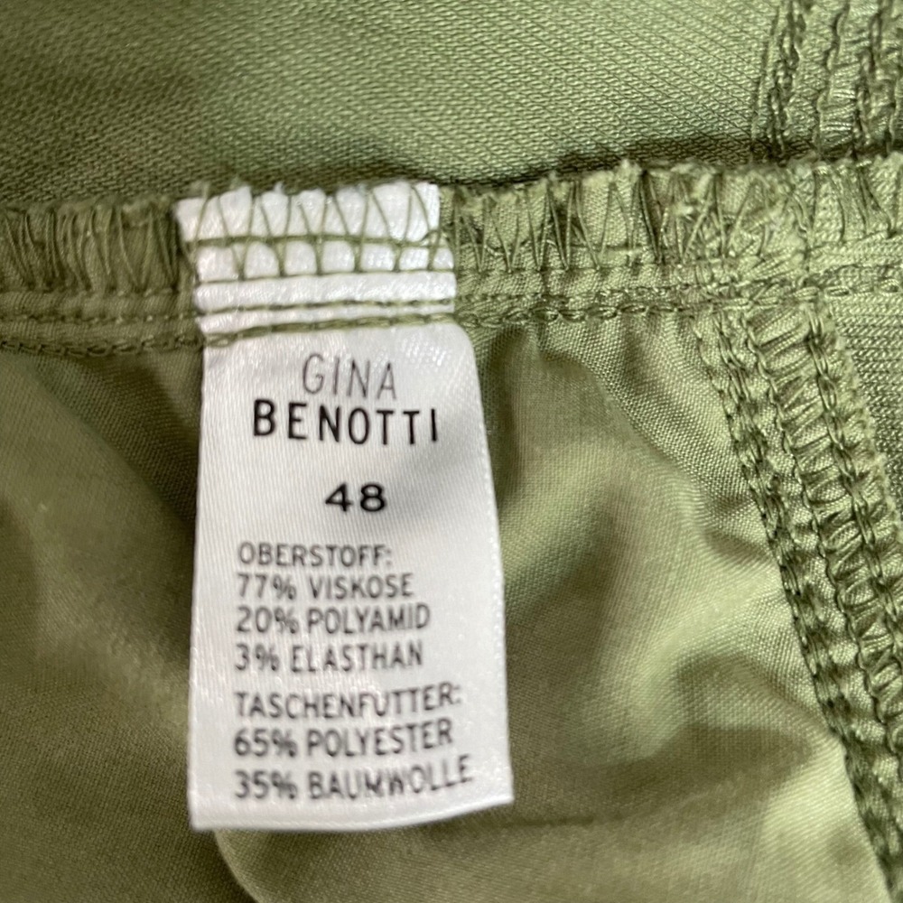 Gina Benotti Women  Slim Leg Pants S-48 Olive Green Viscose Blend Casual Straigh - Picture 9 of 10